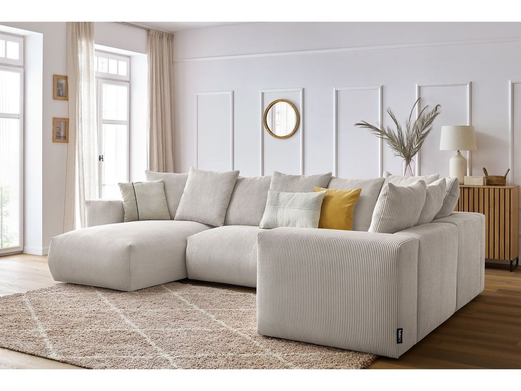 Produit similaire: Canapé panoramique fixe modulable VOLTAIRE 1 méridienne, 1 chauffeuse 2 place, 1 angle, 1 chauffeuse 1 place beige angle gauche BOBOCHIC 5 places