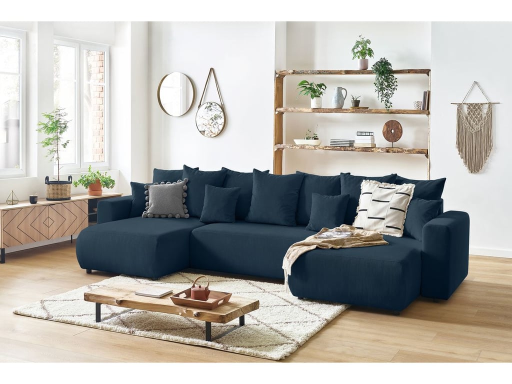 Produit similaire: Canapé panoramique convertible coffre ENVY Velours côtelé bleu foncé BOBOCHIC 6 places