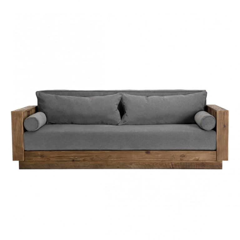Produit similaire: Canapé 3 places bois pin recyclé tissu gris