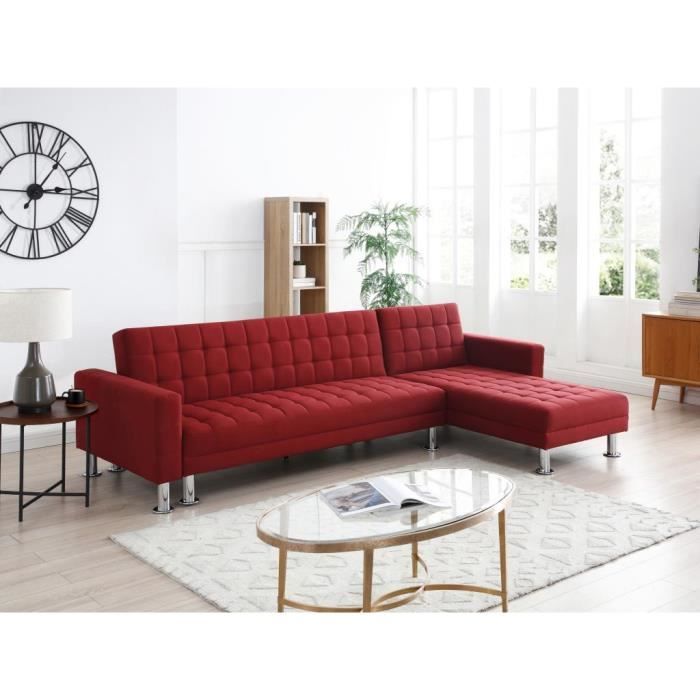 Produit similaire: Canapé d'angle convertible en tissu rouge - VENTE-UNIQUE - WILLIS II - Réversible - 5 places