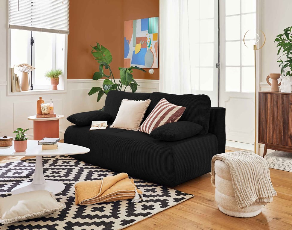 Produit similaire: Loutro - Canapé convertible velours côtelé Noir