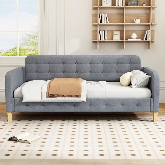 Produit similaire: COMANLAI 90 * 200 cm canapé-lit, lit de jour, décoration de l'ongle à boutons, simple et élégant, gris