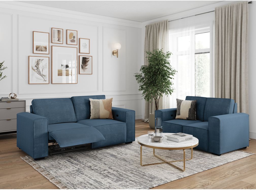 Produit similaire: Ensemble de canapés relax électrique 2 et 3 places CHARLINE en velours côtelés