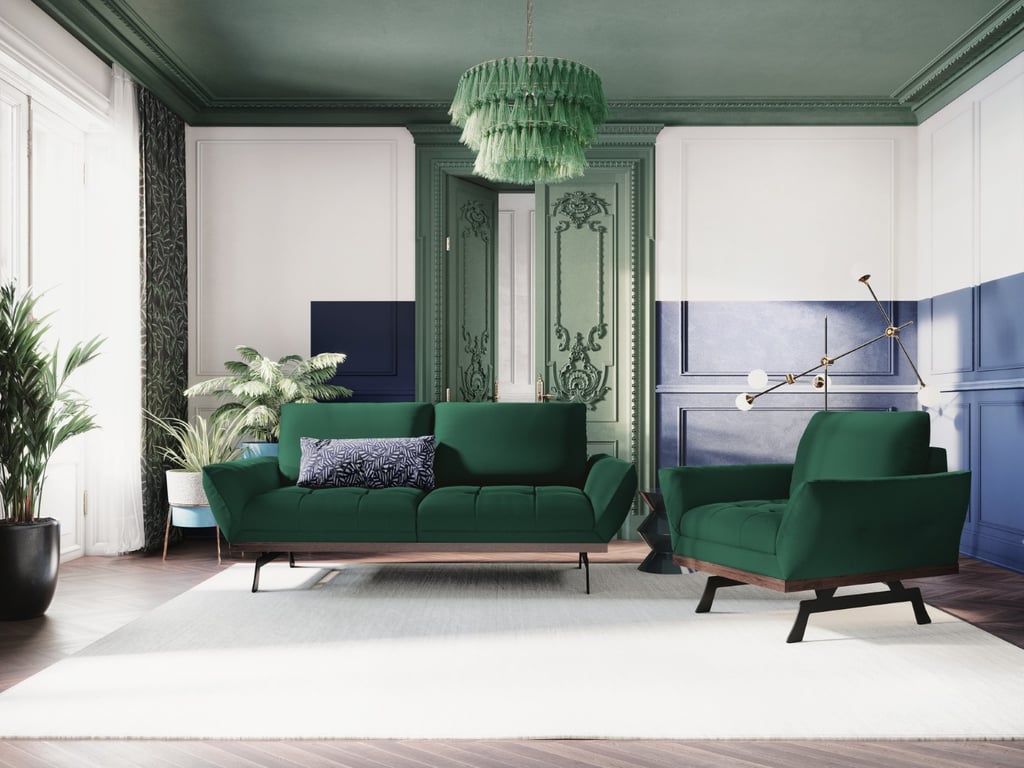 Produit similaire: Canapé 3 places en tissu structuré vert