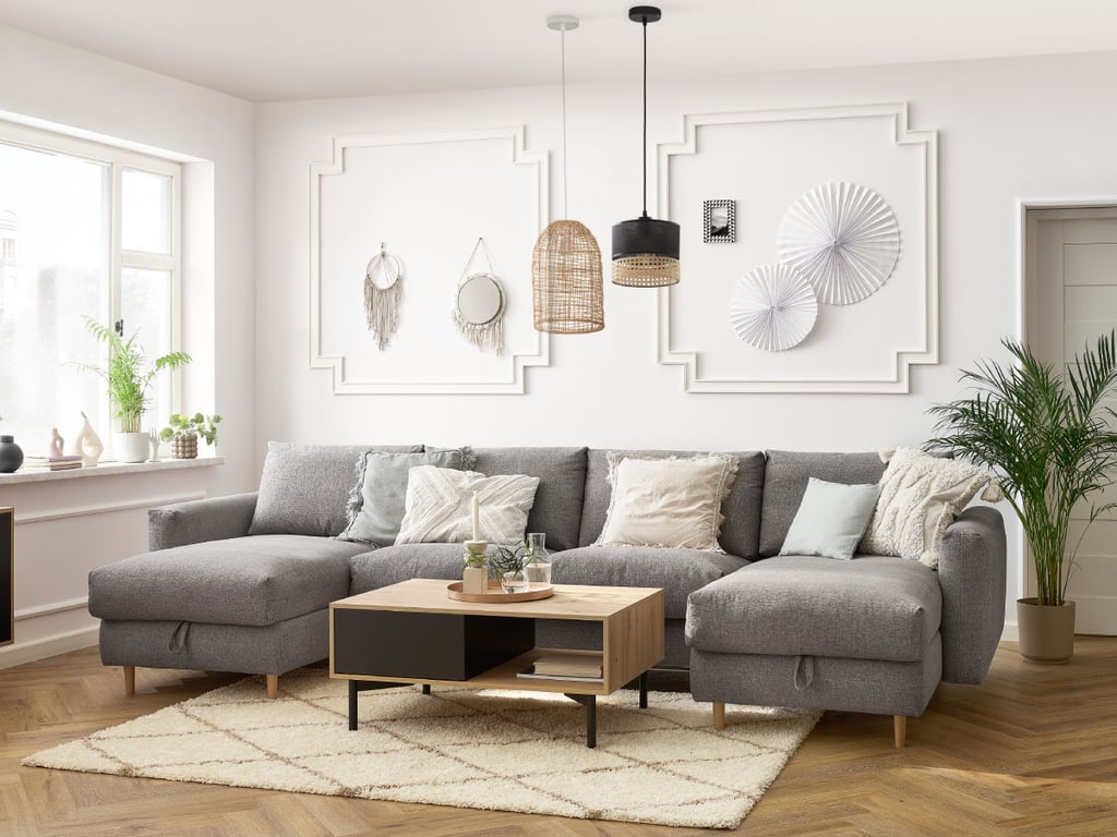 Produit similaire: Canapé panoramique convertible express coffre COCOONE tissu chiné taupe panoramique BOBOCHIC 7 places