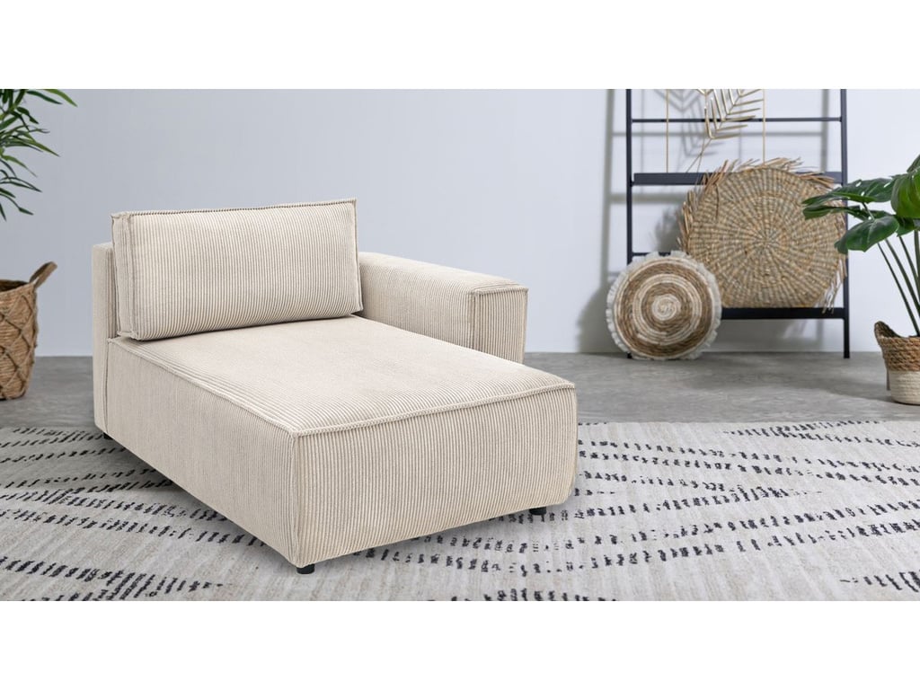 Produit similaire: Nihad méridienne avec accoudoir pour canapé modulable 1 place velours côtelé beige angle droit