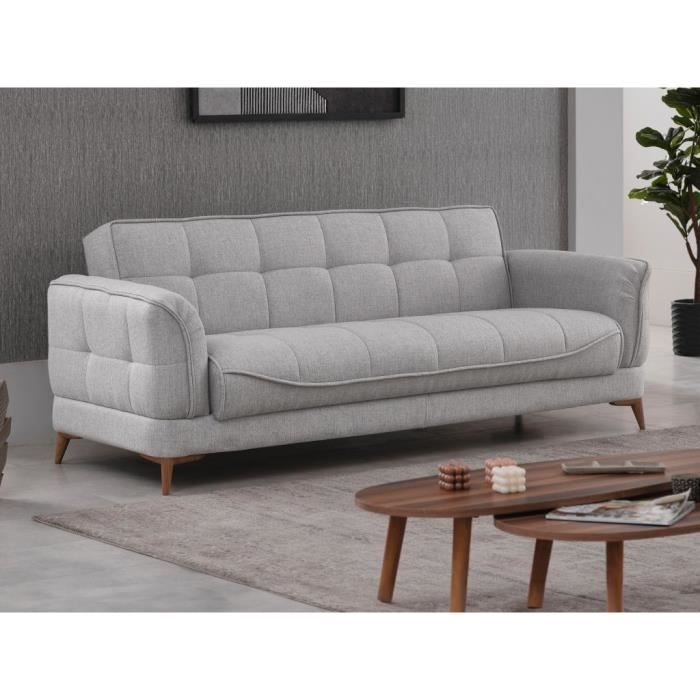 Produit similaire: Canapé 3 places convertible clic-clac en tissu gris PODIDA