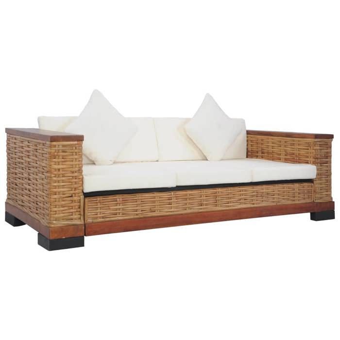 Produit similaire: SWEET Canapé relax - Canapé à 3 places - avec coussins - Marron Rotin naturel 51217498