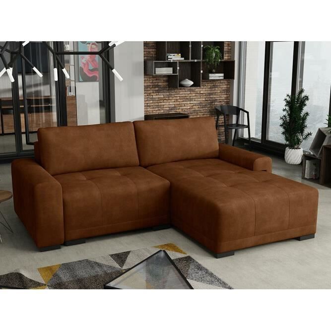 Canapé d'angle Columbus 183 - Country 8 - Marron - 237x75x180cm