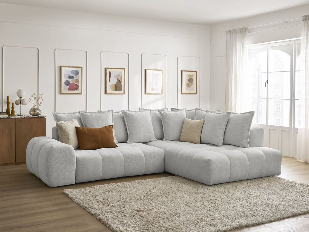 Produit similaire: Canapé d'angle L convertible coffre EVEREST tissu chiné gris clair angle droit BOBOCHIC 3 places