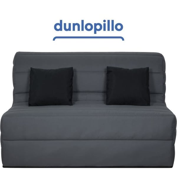 Canapé convertible UB Design Alix-BZ-140-P-Gris - 2 places - Déhoussable - Tissu - 140x190 cm