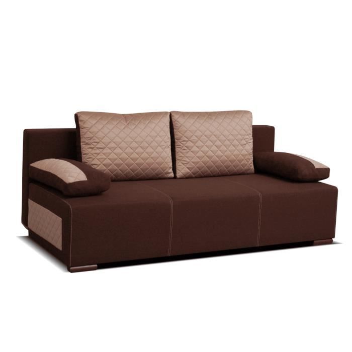 Produit similaire: Canapé en lit convertible avec coffre de rangement - salon & séjour - 205x93x84 cm - BIEGO - Marron + Beige (Sawana 26 + GKU 22)