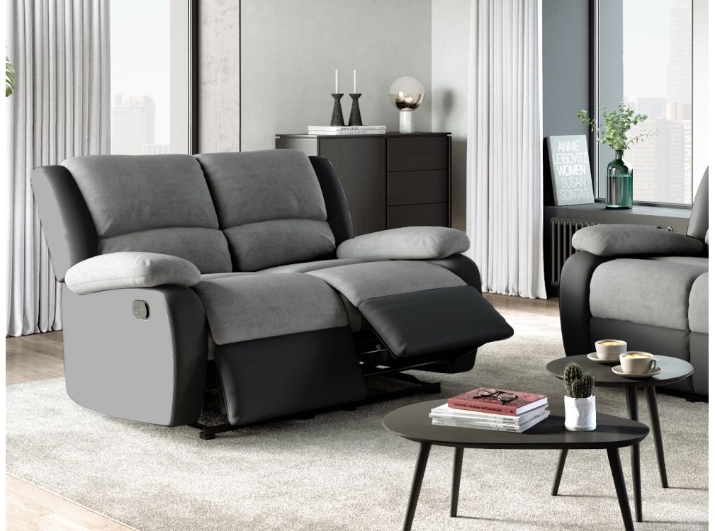 Produit similaire: RELAXXO - Ensemble canapé relax manuel LEO 2 places + fauteuil manuel en microfibre et simili