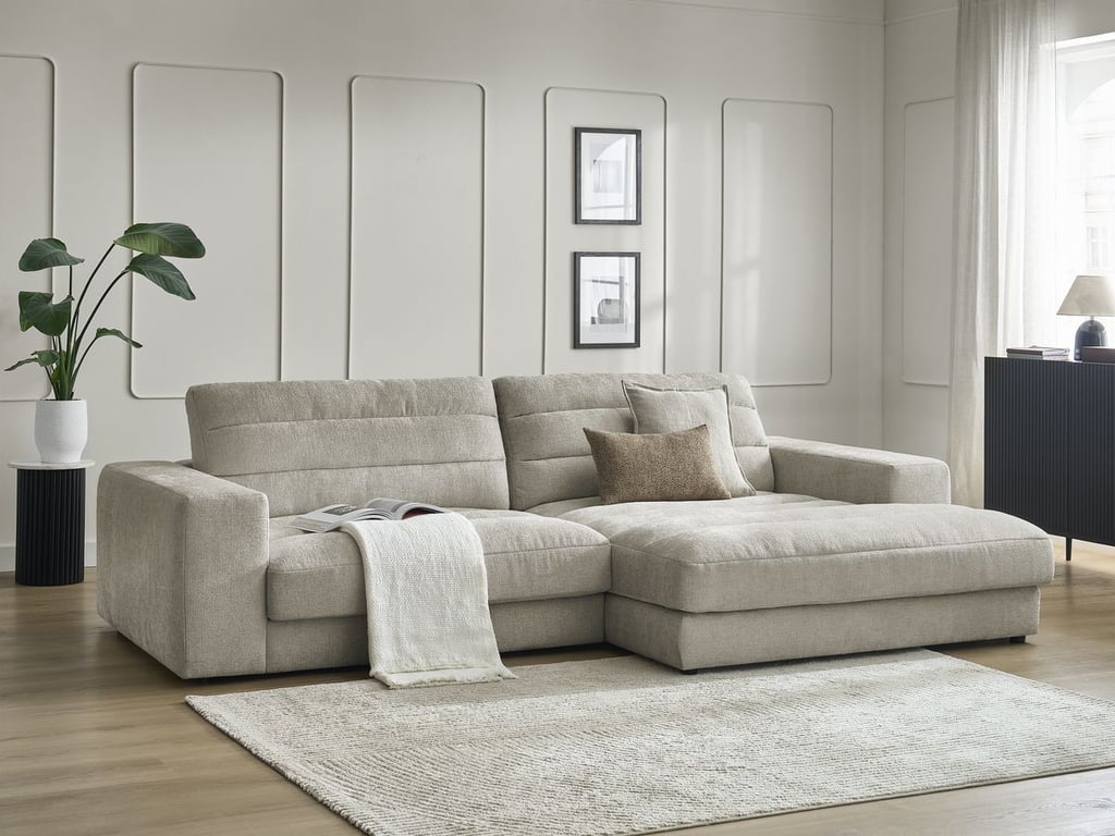 Produit similaire: Canapé d'angle fixe SIERRA tissu texturé taupe angle droit BOBOCHIC 3 places