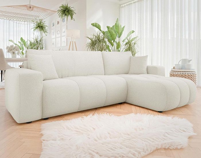Produit similaire: Nicole - canapé d'angle réversible 4 places convertible avec coffre en tissu - Beige