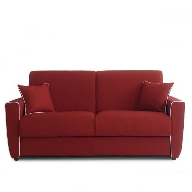 Produit similaire: Canapé convertible EXPRESS 140 cm GAVINA matelas 16 cm tissu rouge passepoil blanc