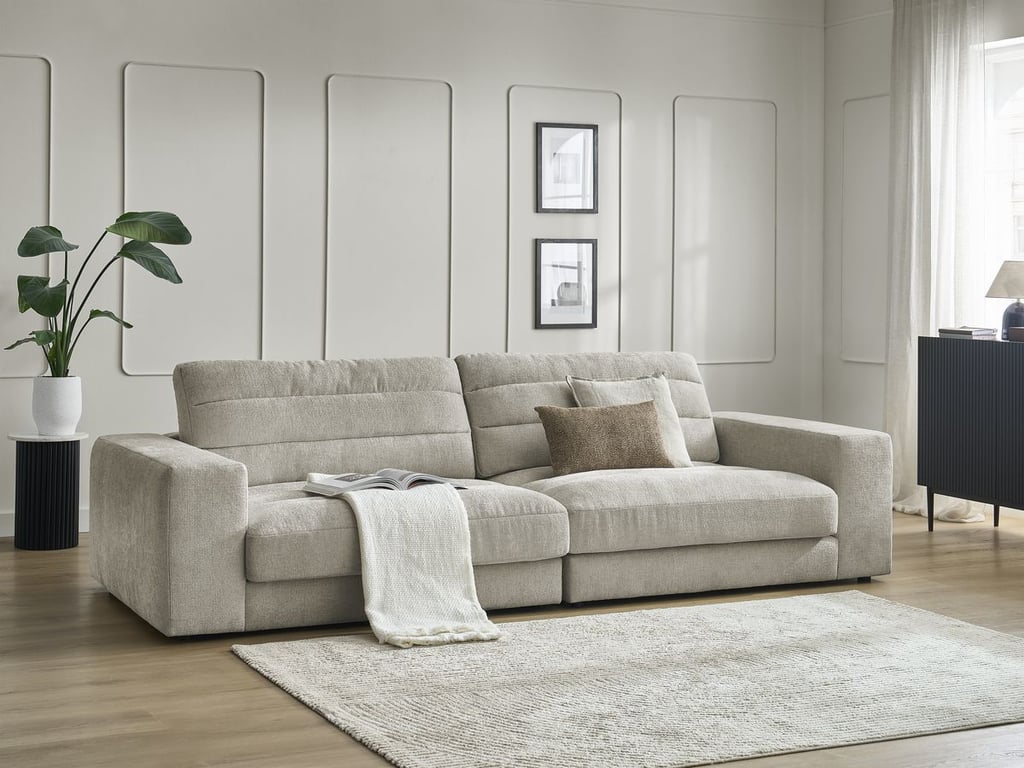 Produit similaire: Canapé droit fixe 3 places SIERRA tissu texturé taupe BOBOCHIC