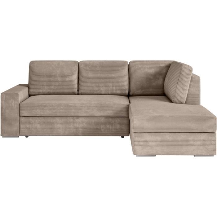 Produit similaire: Canapé d'angle droit convertible ARTEMIS 4 places - Velours côtelé greige - L246 x P174 x H96 cm