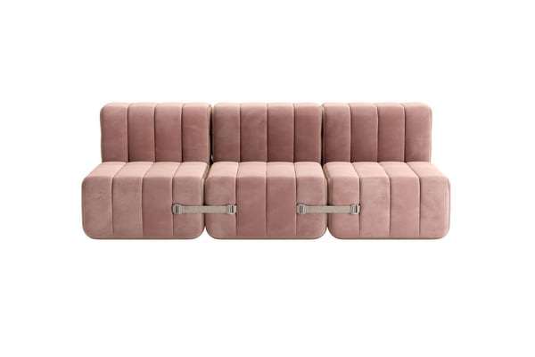 Curt - Canapé tissu rose