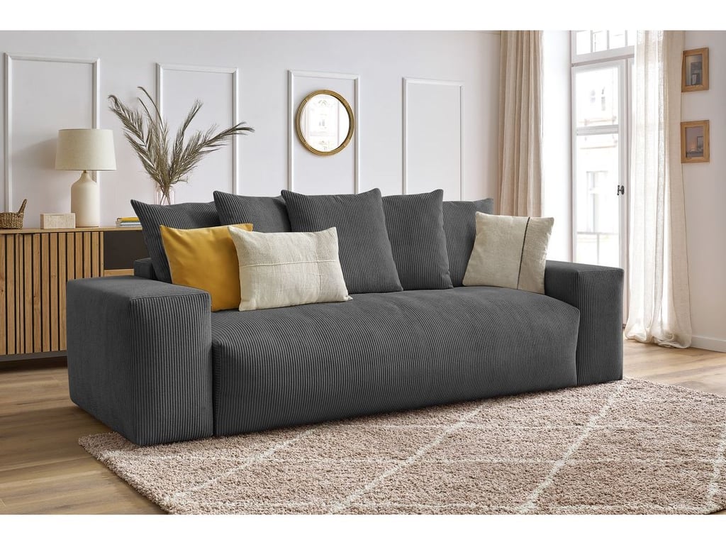 Produit similaire: Canapé droit convertible coffre VOLTAIRE gris foncé BOBOCHIC 3 places