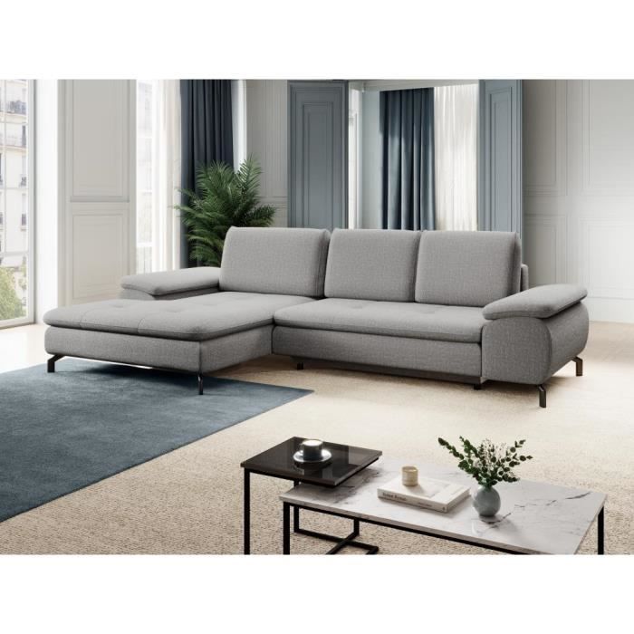 Produit similaire: Canapé d'angle gauche convertible en tissu texturé gris ARCHIBALD