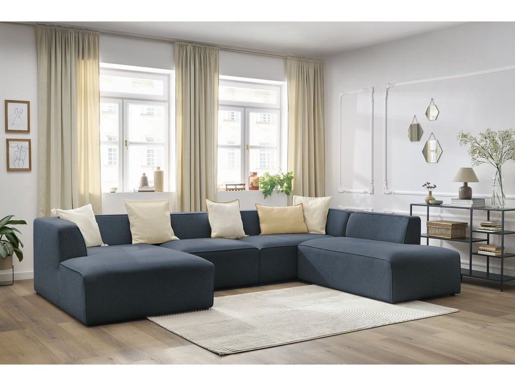 Produit similaire: Canapé panoramique fixe MEGEVE tissu chiné bleu foncé angle gauche BOBOCHIC 1 places