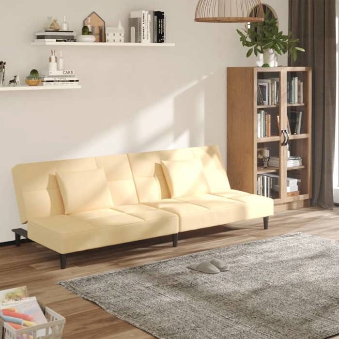 Produit similaire: Canapé-lit à 2 places avec deux oreillers - convertible - crème velours - 200x84,5x69 cm,24,1 Kg 8362