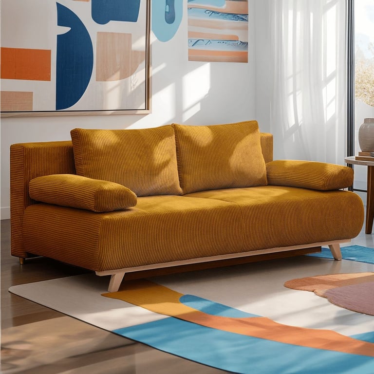 Produit similaire: laria - Canapé convertible velours côtelé Jaune