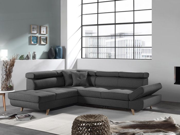 Produit similaire: Canapé d'angle gauche convertible scandinave - Linea - Gris foncé - 5 places