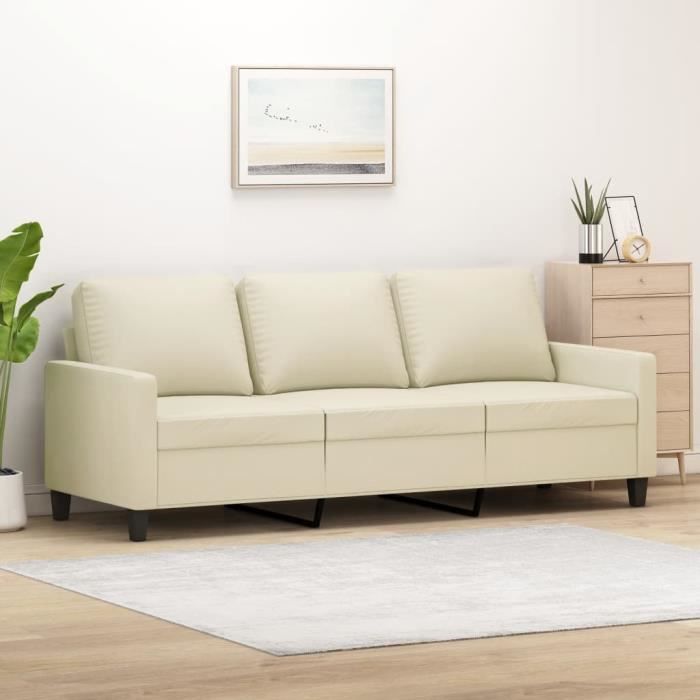 Produit similaire: Canapé salon séjour | Canapé à 3 places | Crème 180 cm Similicuir 198x77x80 cm