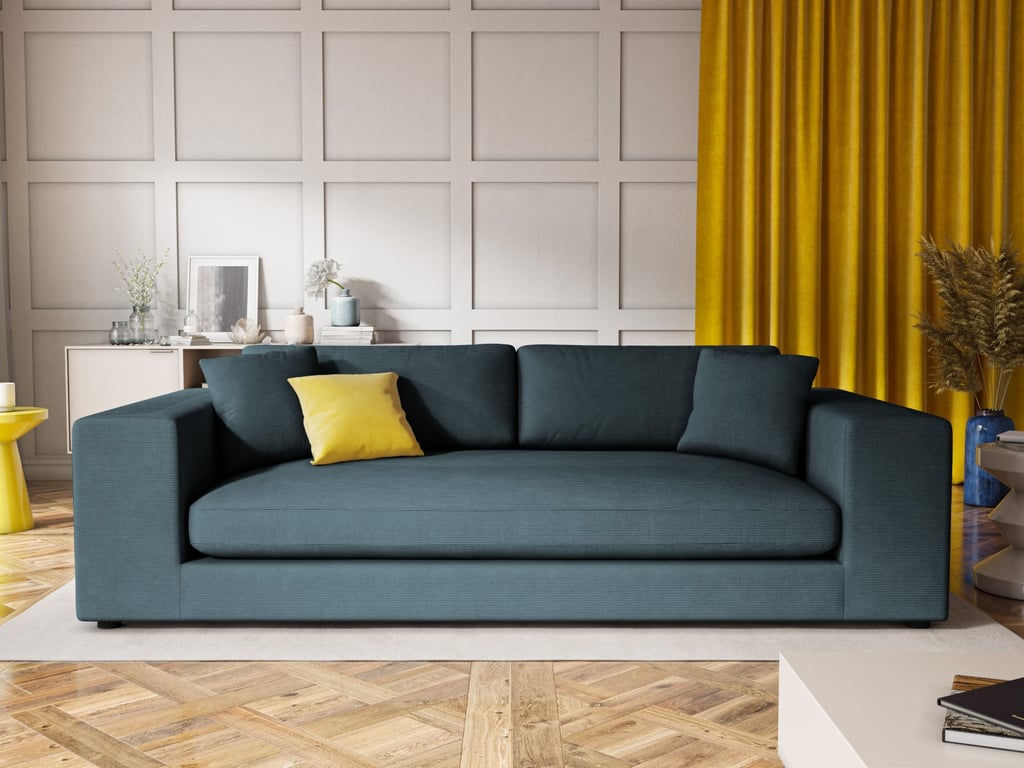 Produit similaire: Canapé 4 places en tissu structuré bleu