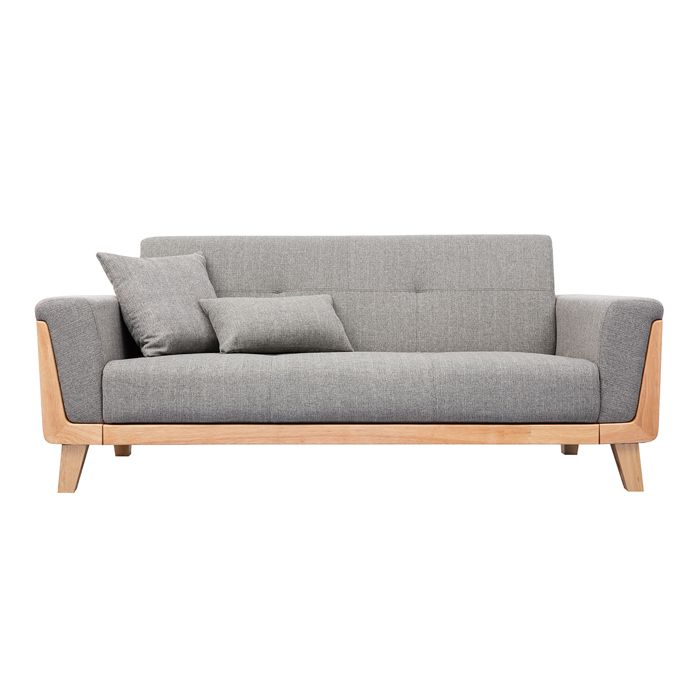 Produit similaire: Canapé scandinave 3 places en tissu gris et bois clair FJORD