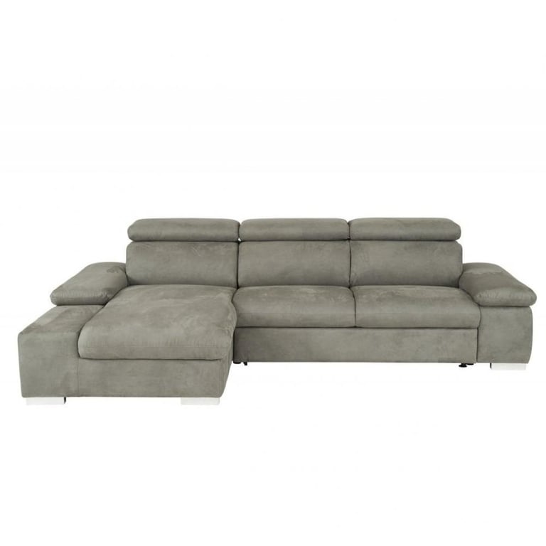 Produit similaire: Canapé d'angle convertible gauche avec coffre de rangement PANAMA tissu facon nubuck gris
