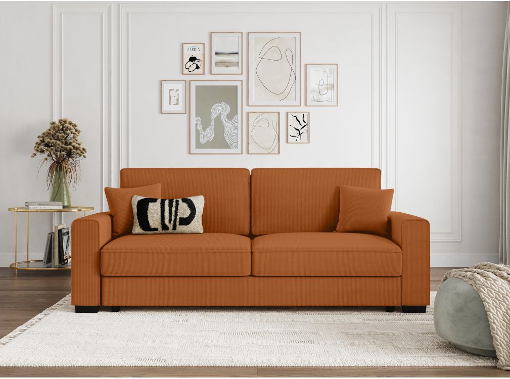 Produit similaire: Canapé droit MARGOT convertible en velours côtelé