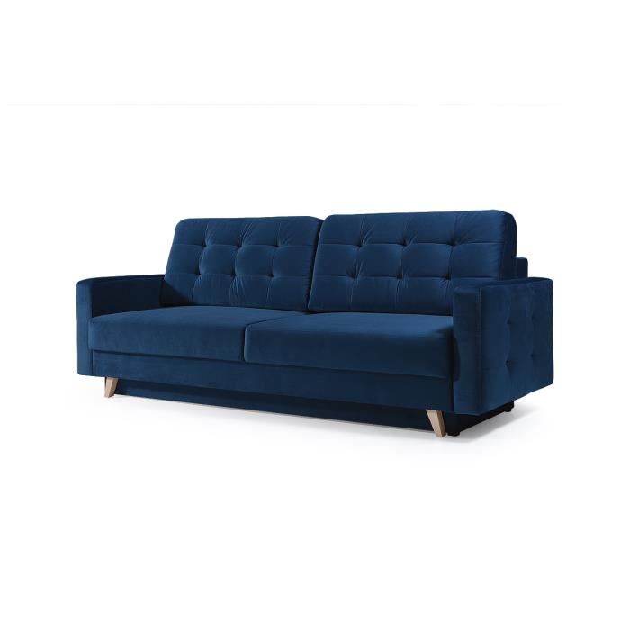 Produit similaire: Canapé Convertible en Velours 3 Places Droit Pique en Tissu Scandinave Carla (Bleu Marine)