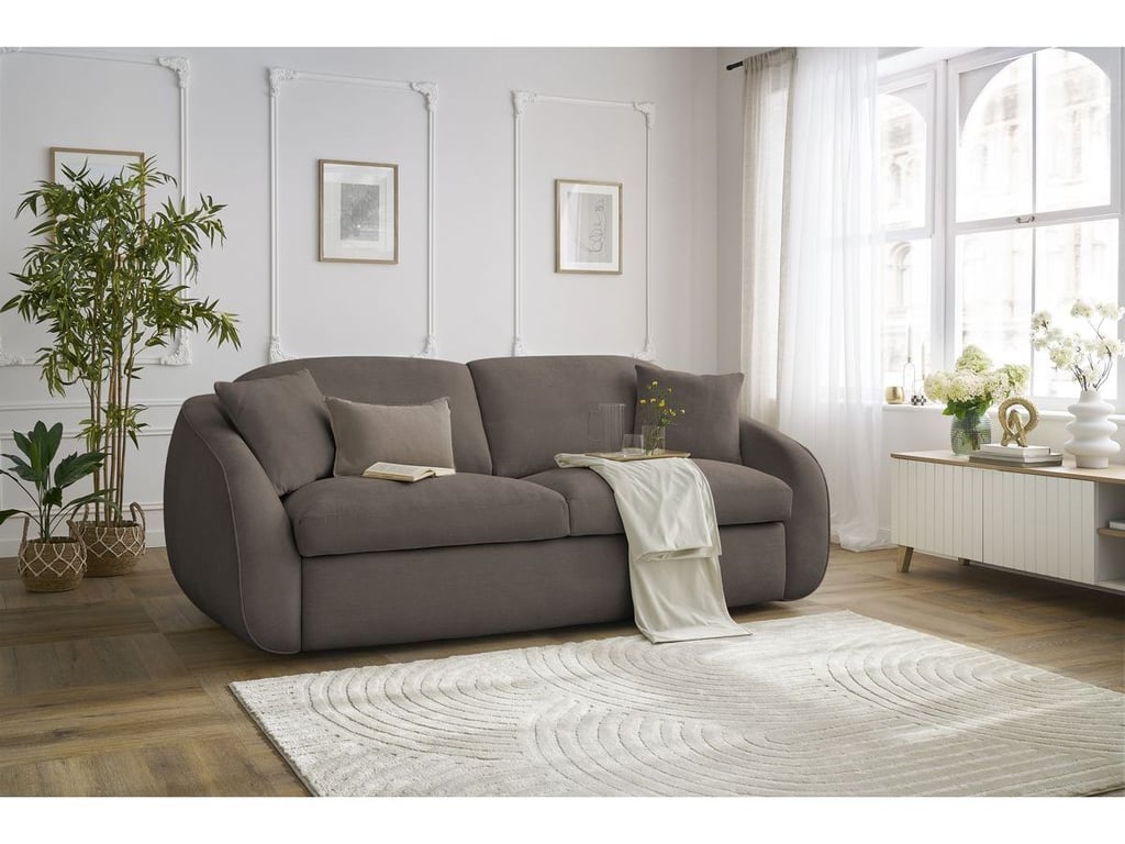 Produit similaire: Canapé droit convertible CEZANNE ouverture express tissu lisse taupe 160x194 BOBOCHIC 3 places