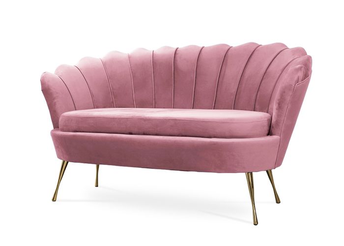 Produit similaire: Meubles de salon - BETTSO - mini canapé coquillage 2 places, velvet velours, Rose Antique + Or