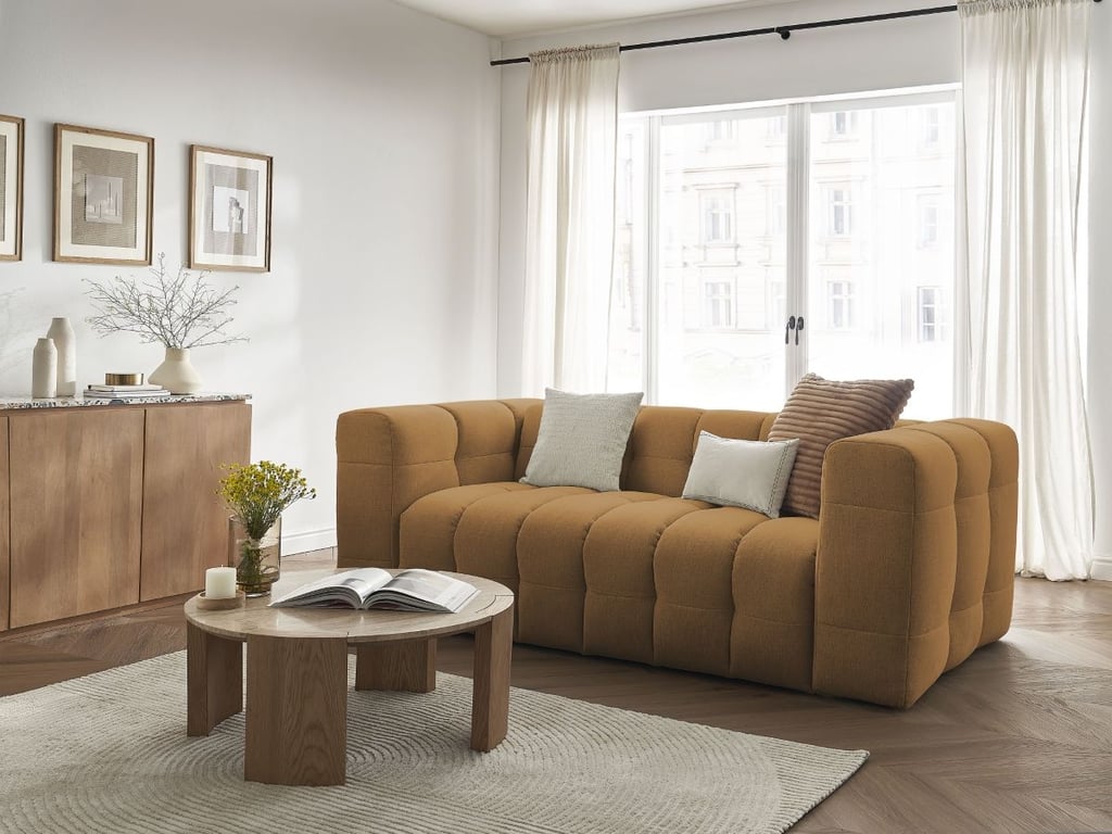 Produit similaire: Canapé droit convertible 3 places CLOUD tissu lisse jaune BOBOCHIC