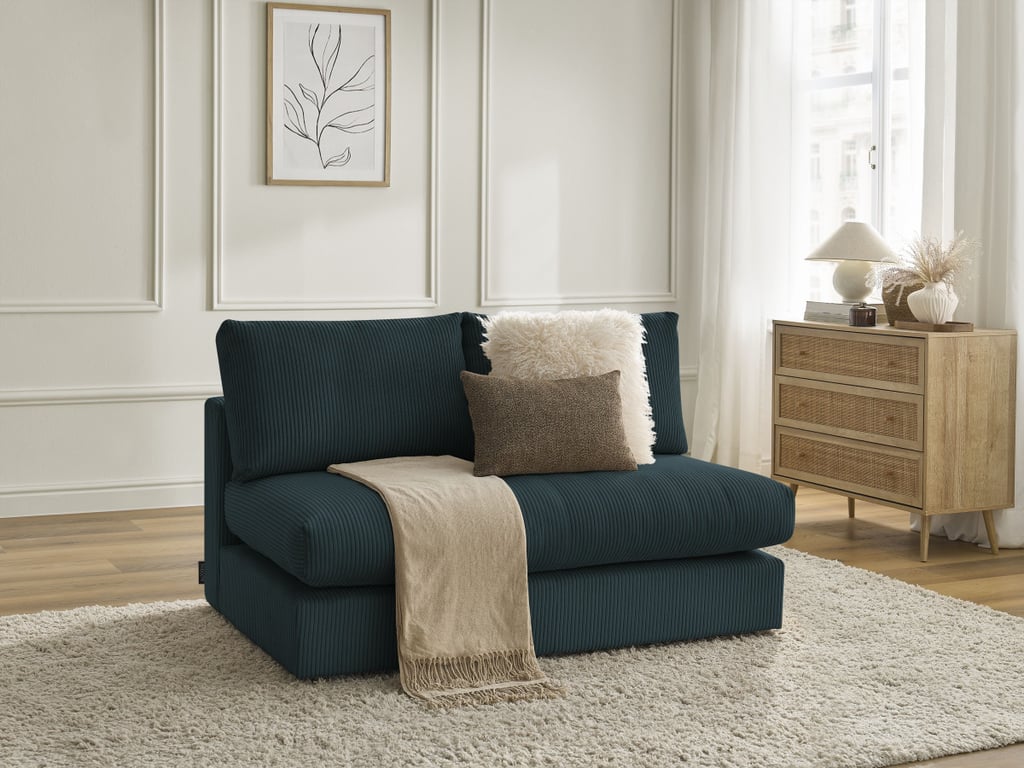 Produit similaire: Chauffeuse 2 places pour canapé modulable PARIS velours côtelé bleu foncé BOBOCHIC 2 places