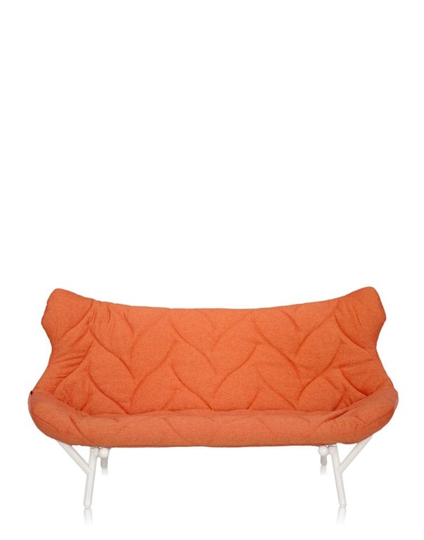 Kartell Canapé Foliage 2 places cadre blanc - Trevira orange