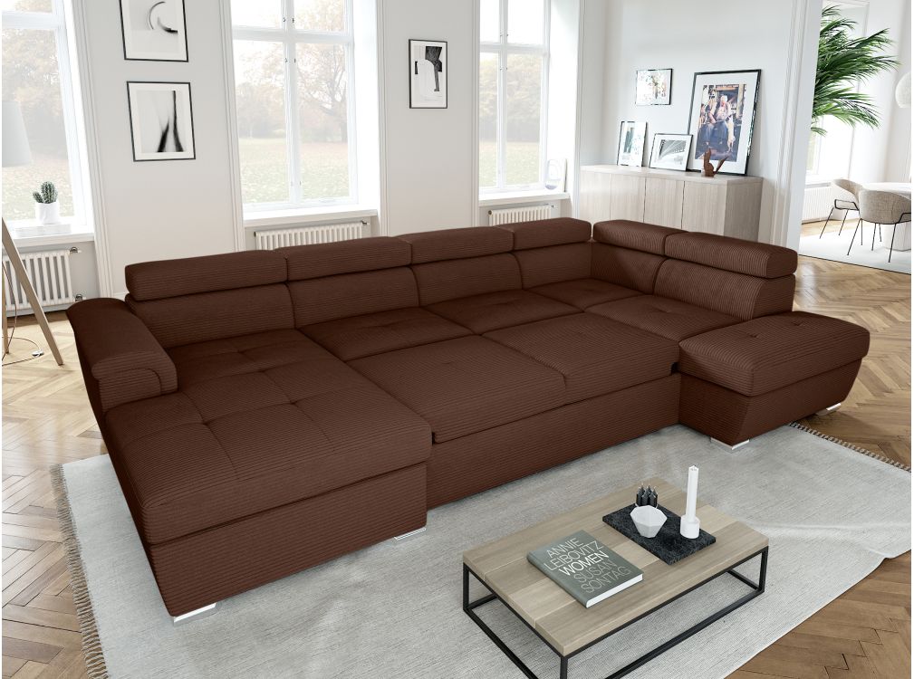 Produit similaire: paola - Canapé convertible velours côtelé Marron