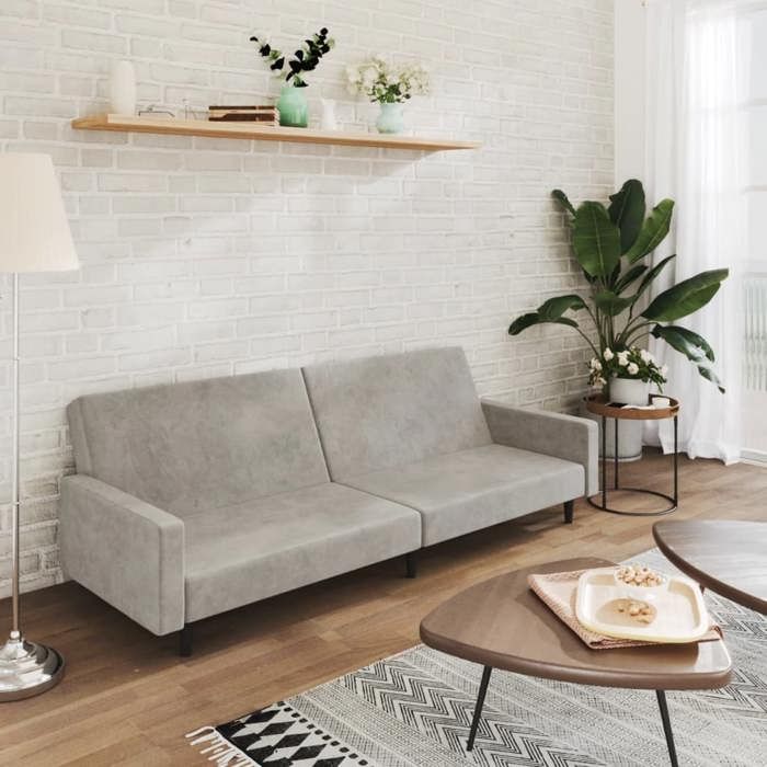 Produit similaire: Canapé Relax convertible CLOUD - Canapé-lit à 2 places gris clair velours 8951