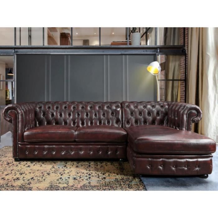 Produit similaire: Canapé d'angle chesterfield BRENTON 100% cuir de buffle - Cherry - Angle droit - Rouge - Avec accoudoirs - Fixe