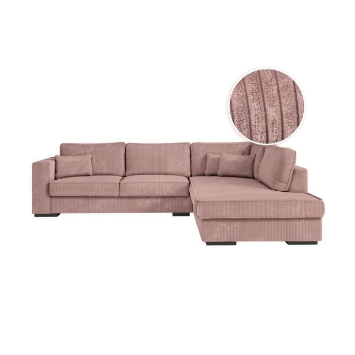 Produit similaire: Canapé d'angle droit BELAMI XXL 6 places en velours côtelé - Vieux rose - L303 x P228 x H86cm - LOUNGITUDE