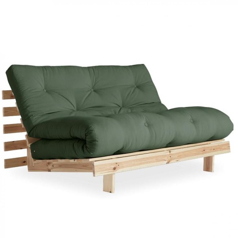 Produit similaire: Canapé convertible futon ROOTS pin naturel tissu vert olive couchage 160*200 cm
