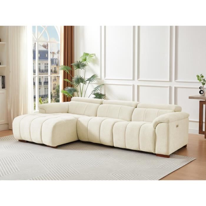 Produit similaire: Canapé d'angle gauche relax électrique en tissu beige MOLPICA