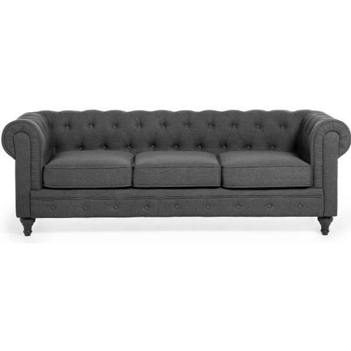 Produit similaire: Canapé Relaxation - BELIANI - CHESTERFIELD - Tissu - Gris - 3 places - Moelleux