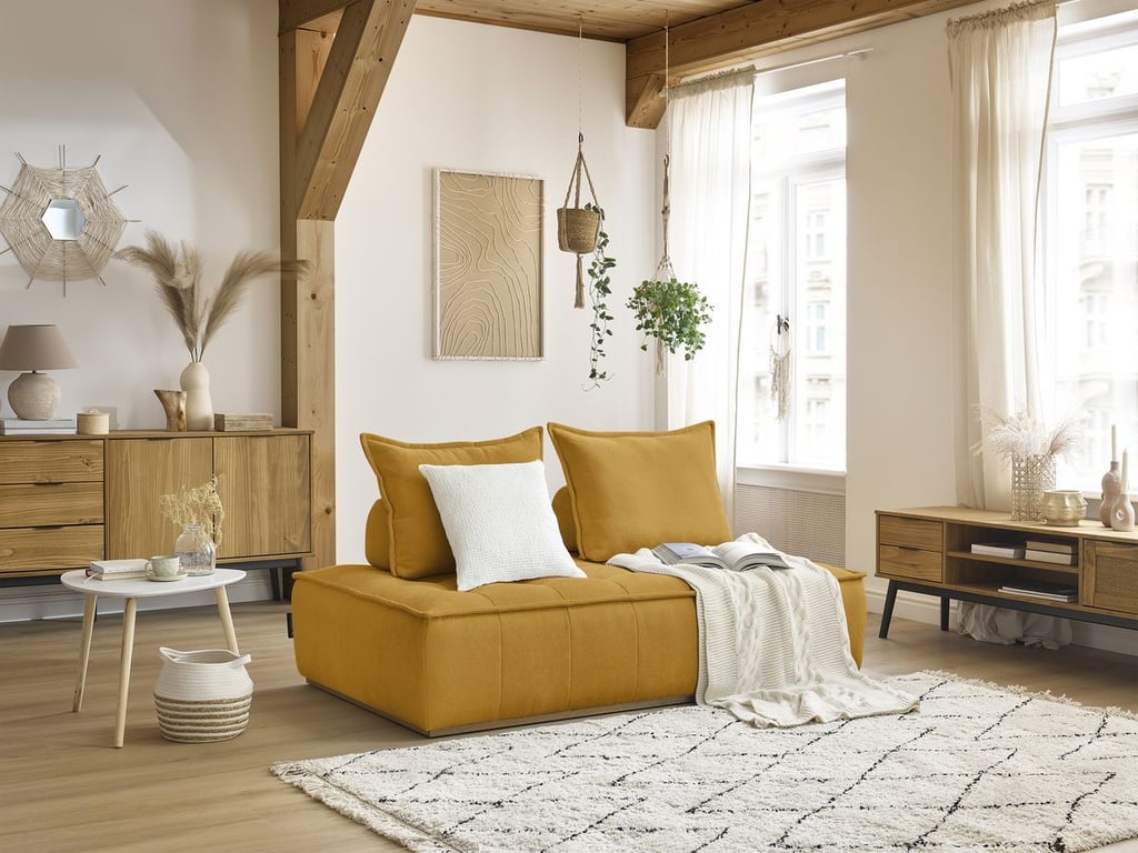 Produit similaire: Chauffeuse 2 places sans accoudoirs ELISA jaune BOBOCHIC 2 places