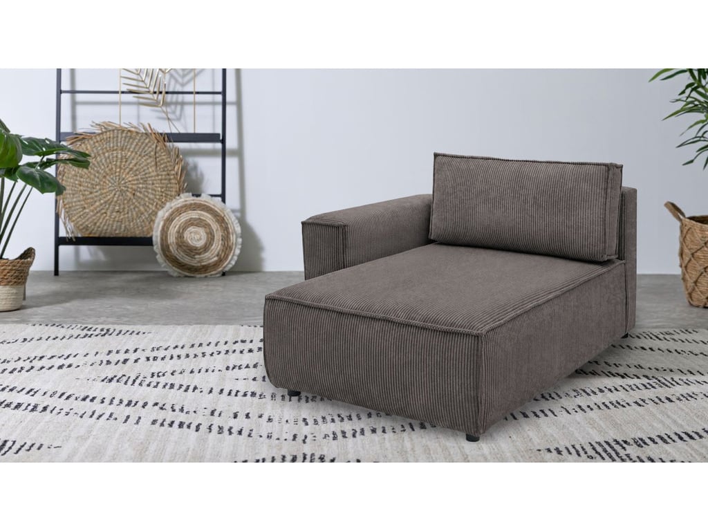 Produit similaire: Méridienne avec accoudoir pour canapé modulable NIHAD tissu velours côtelé marron angle gauche BOBOCHIC 1 places