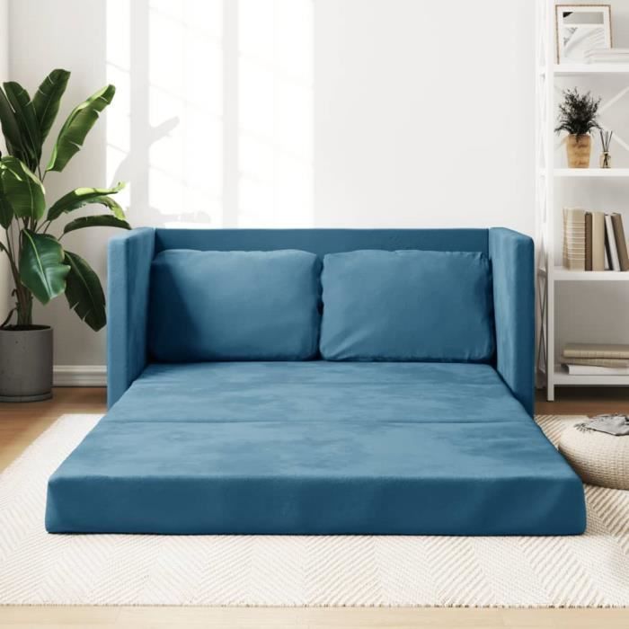 Produit similaire: Zerodis Canapé-lit 2 en 1 bleu 122x204x55 cm velours RR022